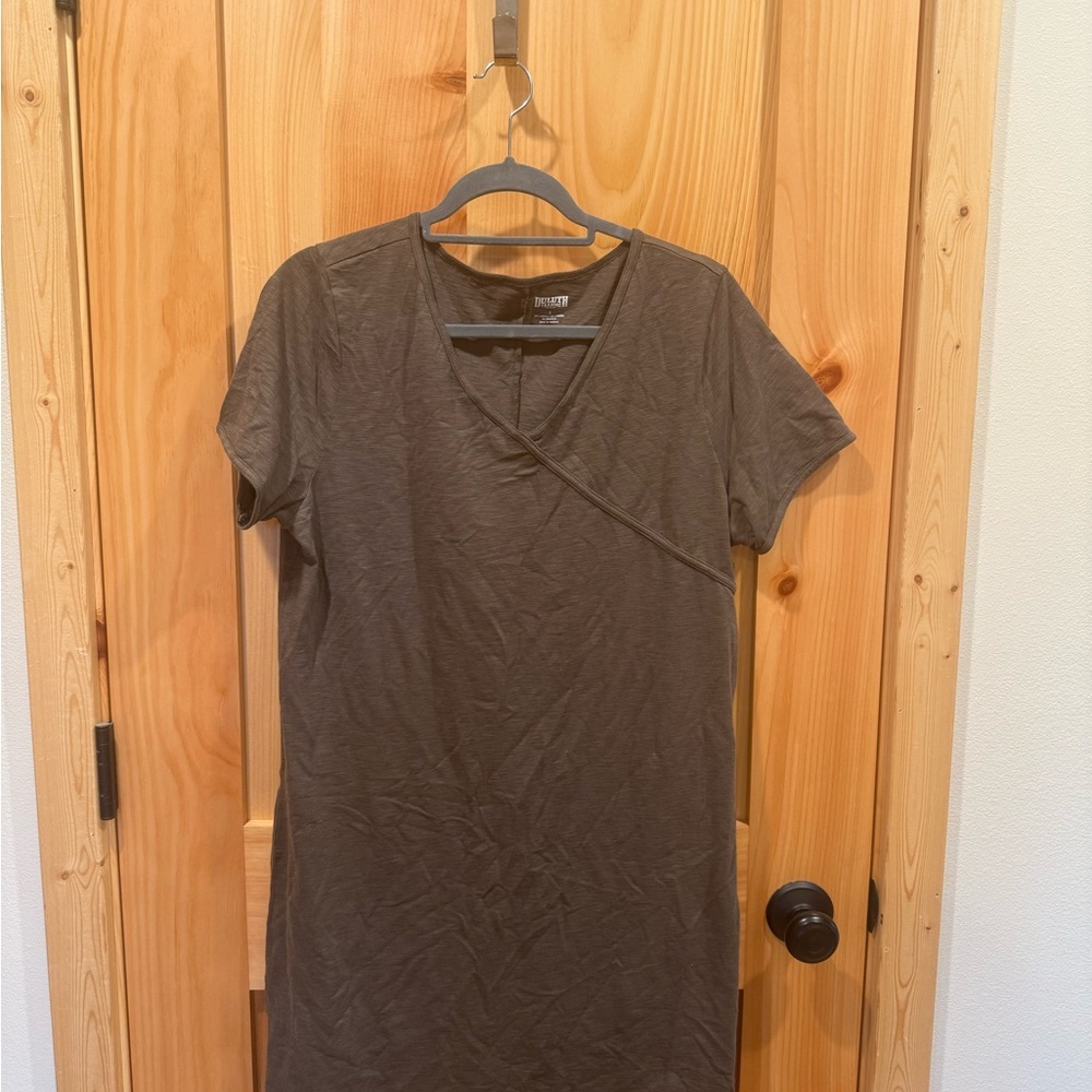 Duluth Trading Co Khaki Short Sleeve Dress